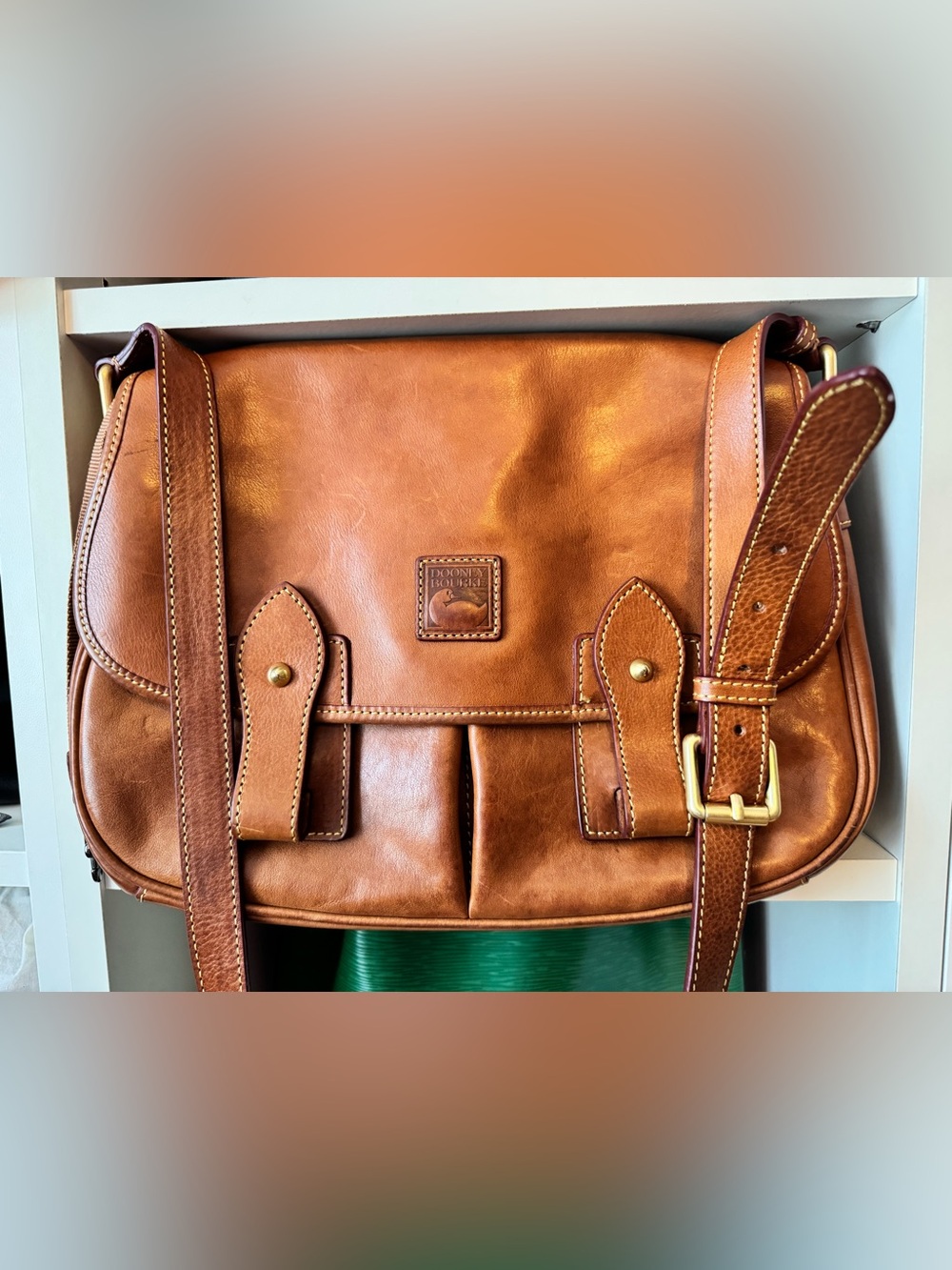 Dooney & Bourke Florentine Saddle Bag in natural leather